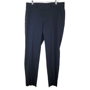 Michael Kors Dress Pants 36x32 Navy Blue Flat Front Business office Preppy‎